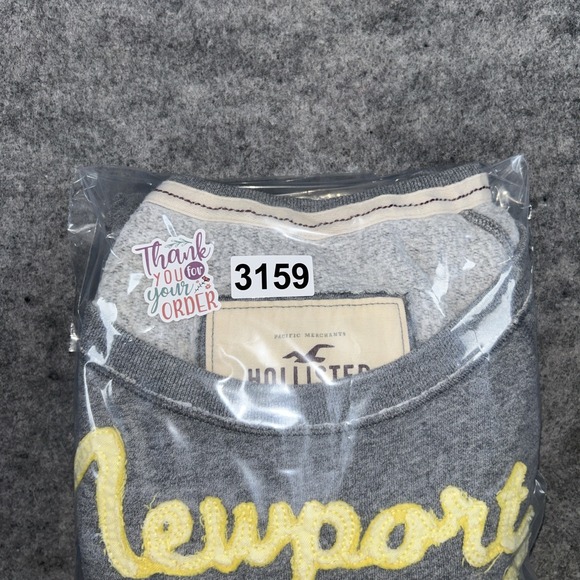 Y2K Hollister Newport Graphic Sweatshirt Junior XS Gray Pullover Scoop Neck Soft - Picture 10 of 10